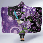 Australia Epilepsy Awareness Hooded Blanket Purple-crowned Fairywren Boronia Aboriginal - Aussie Hoodie