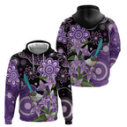 Australia Epilepsy Awareness Hoodie Purple-crowned Fairywren Boronia Aboriginal - Aussie Hoodie