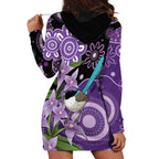Australia Epilepsy Awareness Hoodie Dress Purple-crowned Fairywren Boronia Aboriginal - Aussie Hoodie