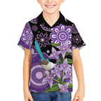 Australia Epilepsy Awareness Kid Hawaiian Shirt Purple-crowned Fairywren Boronia Aboriginal - Aussie Hoodie