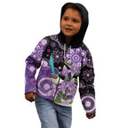 Australia Epilepsy Awareness Kid Hoodie Purple-crowned Fairywren Boronia Aboriginal - Aussie Hoodie