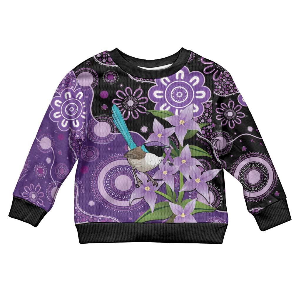 Australia Epilepsy Awareness Kid Ugly Christmas Sweater Purple-crowned Fairywren Boronia Aboriginal - Aussie Hoodie