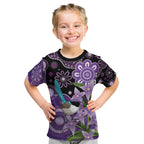 Australia Epilepsy Awareness Kid T Shirt Purple-crowned Fairywren Boronia Aboriginal - Aussie Hoodie