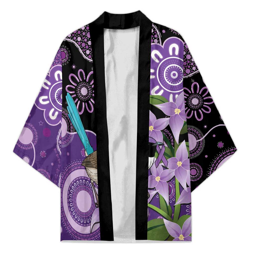 Australia Epilepsy Awareness Kimono Purple-crowned Fairywren Boronia Aboriginal - Aussie Hoodie