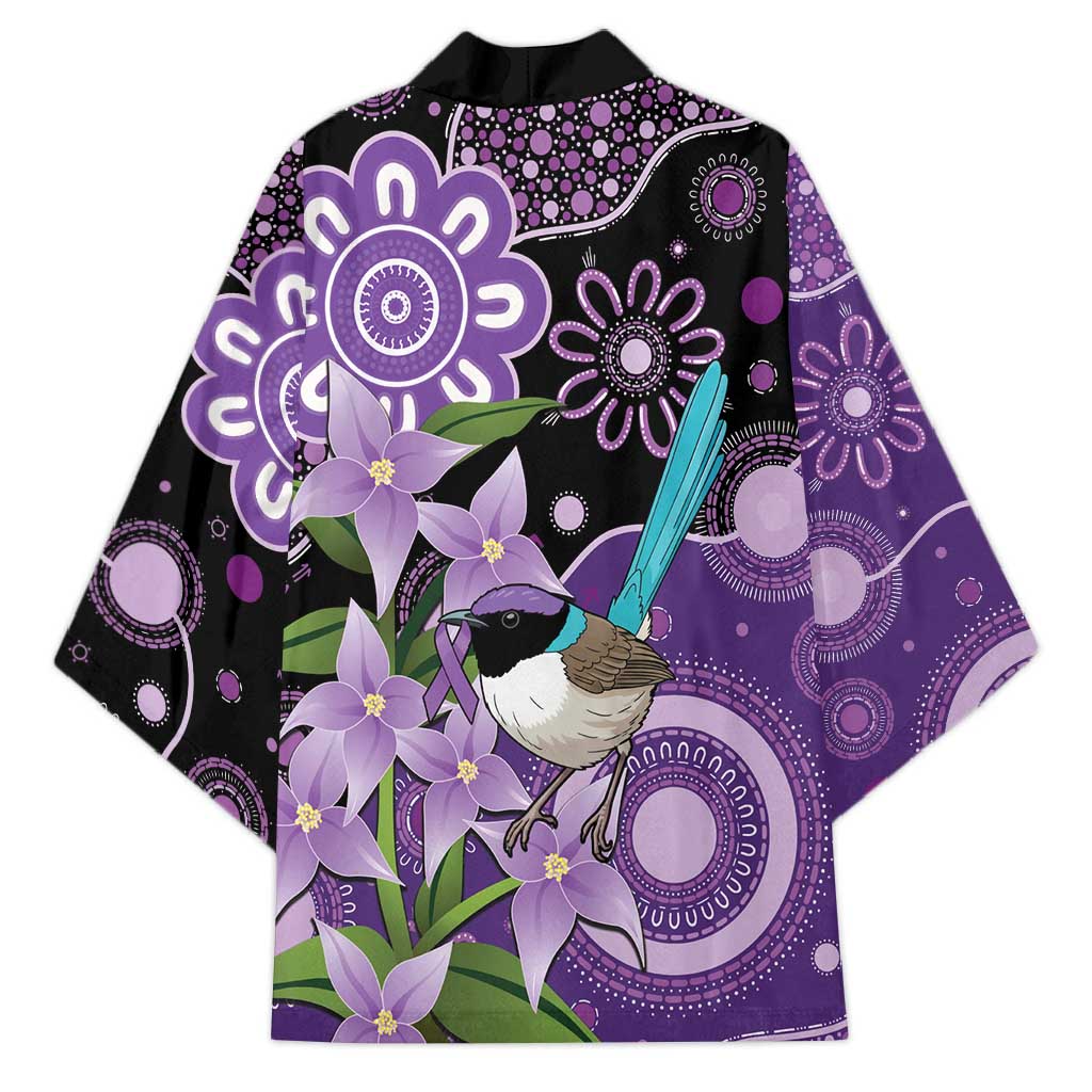 Australia Epilepsy Awareness Kimono Purple-crowned Fairywren Boronia Aboriginal - Aussie Hoodie