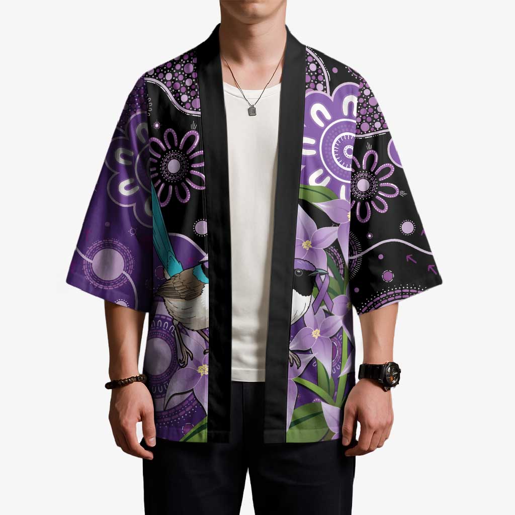 Australia Epilepsy Awareness Kimono Purple-crowned Fairywren Boronia Aboriginal - Aussie Hoodie