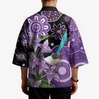 Australia Epilepsy Awareness Kimono Purple-crowned Fairywren Boronia Aboriginal - Aussie Hoodie