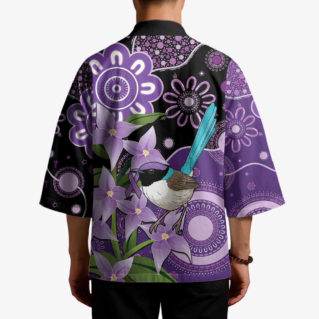 Australia Epilepsy Awareness Kimono Purple-crowned Fairywren Boronia Aboriginal - Aussie Hoodie