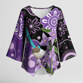 Australia Epilepsy Awareness Kimono Sleeve Blouse Purple-crowned Fairywren Boronia Aboriginal - Aussie Hoodie