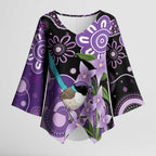 Australia Epilepsy Awareness Kimono Sleeve Blouse Purple-crowned Fairywren Boronia Aboriginal - Aussie Hoodie