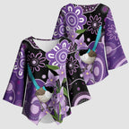 Australia Epilepsy Awareness Kimono Sleeve Blouse Purple-crowned Fairywren Boronia Aboriginal - Aussie Hoodie