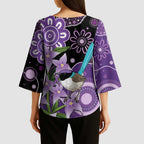 Australia Epilepsy Awareness Kimono Sleeve Blouse Purple-crowned Fairywren Boronia Aboriginal - Aussie Hoodie
