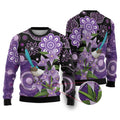 Australia Epilepsy Awareness Ugly Christmas Sweater Purple-crowned Fairywren Boronia Aboriginal - Aussie Hoodie