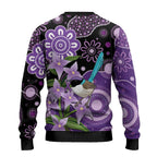 Australia Epilepsy Awareness Ugly Christmas Sweater Purple-crowned Fairywren Boronia Aboriginal - Aussie Hoodie