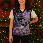 Australia Epilepsy Awareness Christmas Knitted V-Neck Vest Purple-crowned Fairywren Boronia Aboriginal - Aussie Hoodie