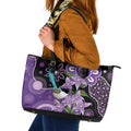 Australia Epilepsy Awareness Leather Tote Bag Purple-crowned Fairywren Boronia Aboriginal - Aussie Hoodie