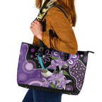 Australia Epilepsy Awareness Leather Tote Bag Purple-crowned Fairywren Boronia Aboriginal - Aussie Hoodie