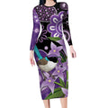Australia Epilepsy Awareness Long Sleeve Bodycon Dress Purple-crowned Fairywren Boronia Aboriginal - Aussie Hoodie