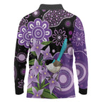 Australia Epilepsy Awareness Long Sleeve Polo Shirt Purple-crowned Fairywren Boronia Aboriginal - Aussie Hoodie