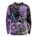 Australia Epilepsy Awareness Long Sleeve Shirt Purple-crowned Fairywren Boronia Aboriginal - Aussie Hoodie