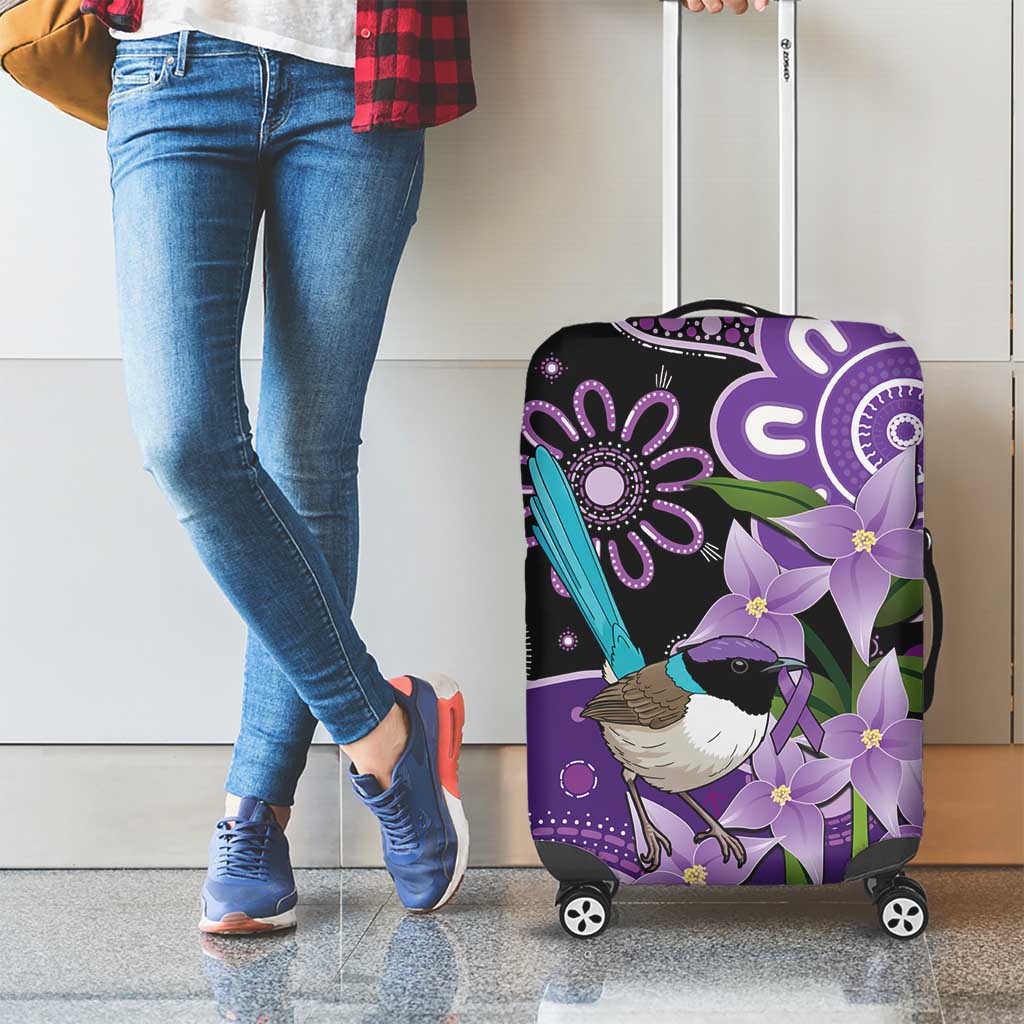 Australia Epilepsy Awareness Luggage Cover Purple-crowned Fairywren Boronia Aboriginal - Aussie Hoodie