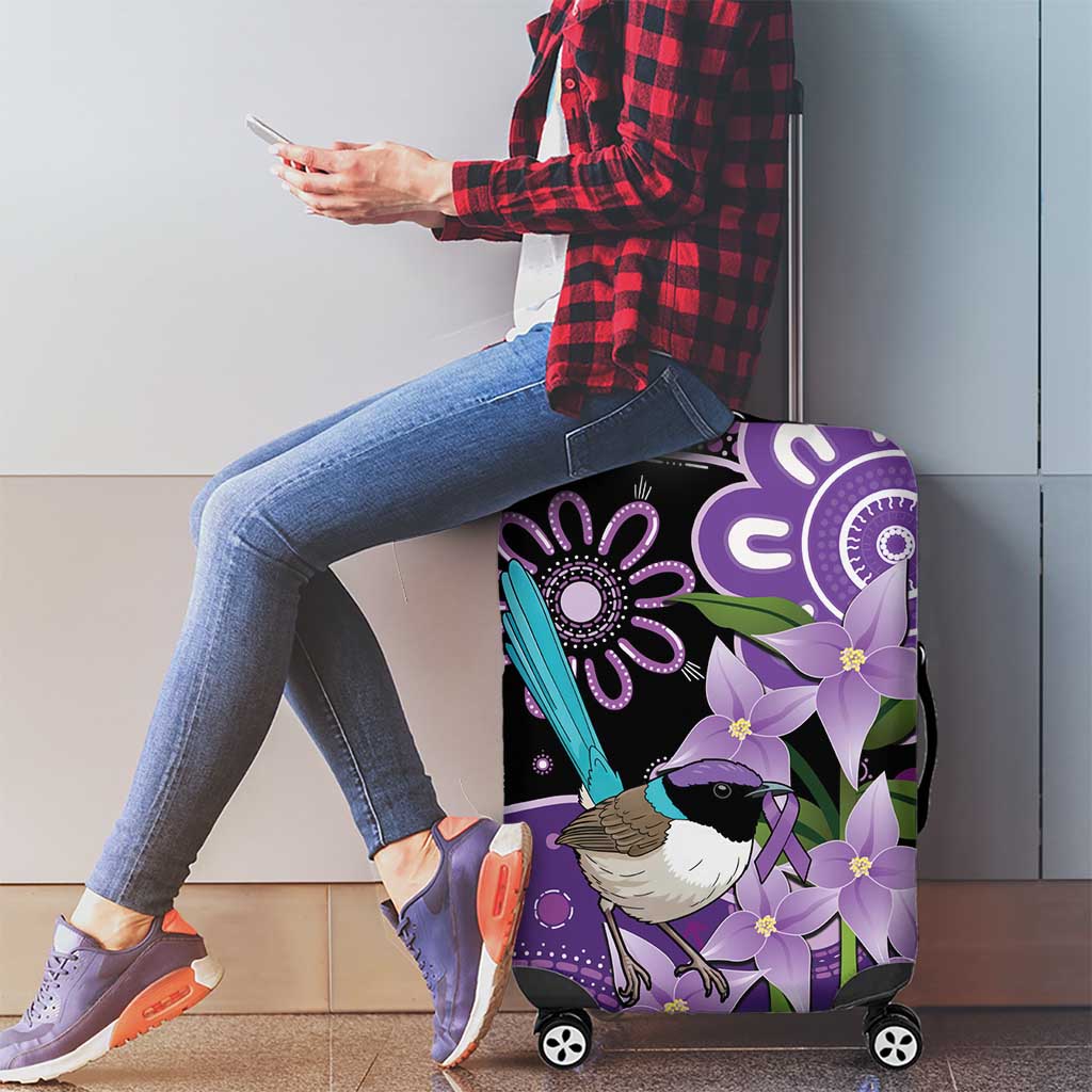 Australia Epilepsy Awareness Luggage Cover Purple-crowned Fairywren Boronia Aboriginal - Aussie Hoodie