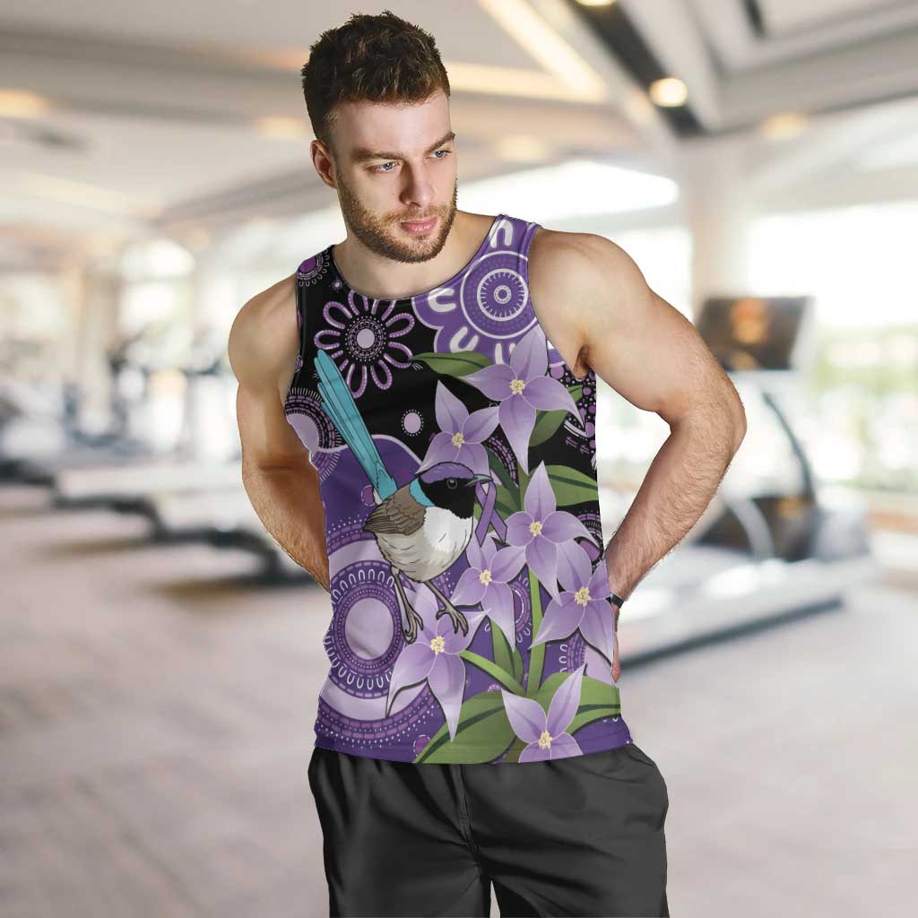 Australia Epilepsy Awareness Men Tank Top Purple-crowned Fairywren Boronia Aboriginal - Aussie Hoodie