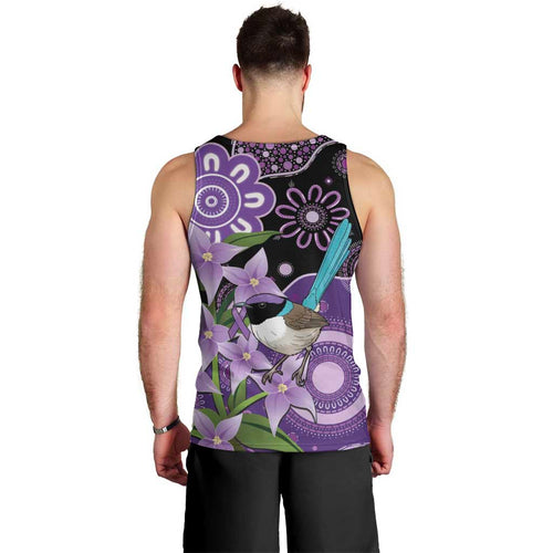 Australia Epilepsy Awareness Men Tank Top Purple-crowned Fairywren Boronia Aboriginal - Aussie Hoodie