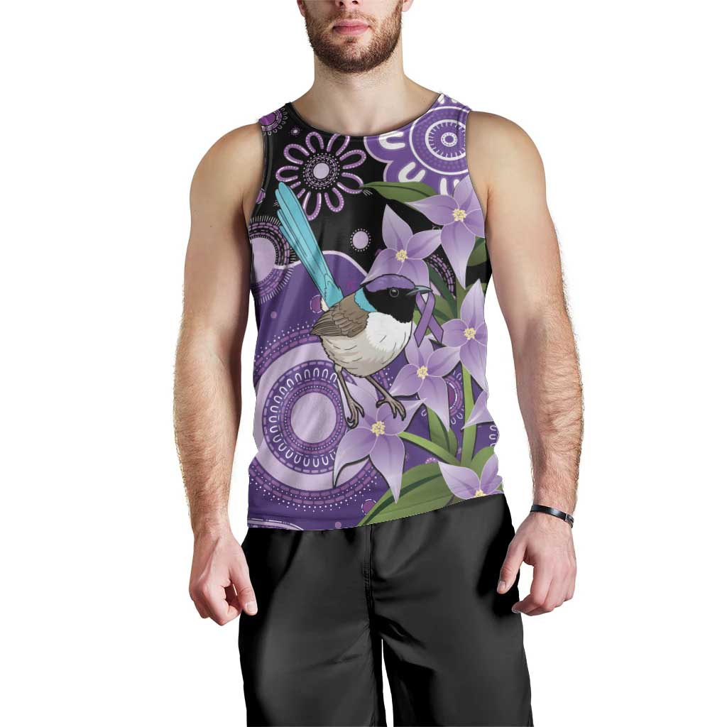 Australia Epilepsy Awareness Men Tank Top Purple-crowned Fairywren Boronia Aboriginal - Aussie Hoodie