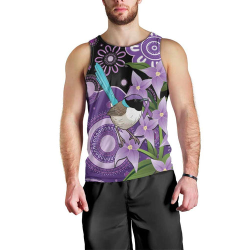 Australia Epilepsy Awareness Men Tank Top Purple-crowned Fairywren Boronia Aboriginal - Aussie Hoodie