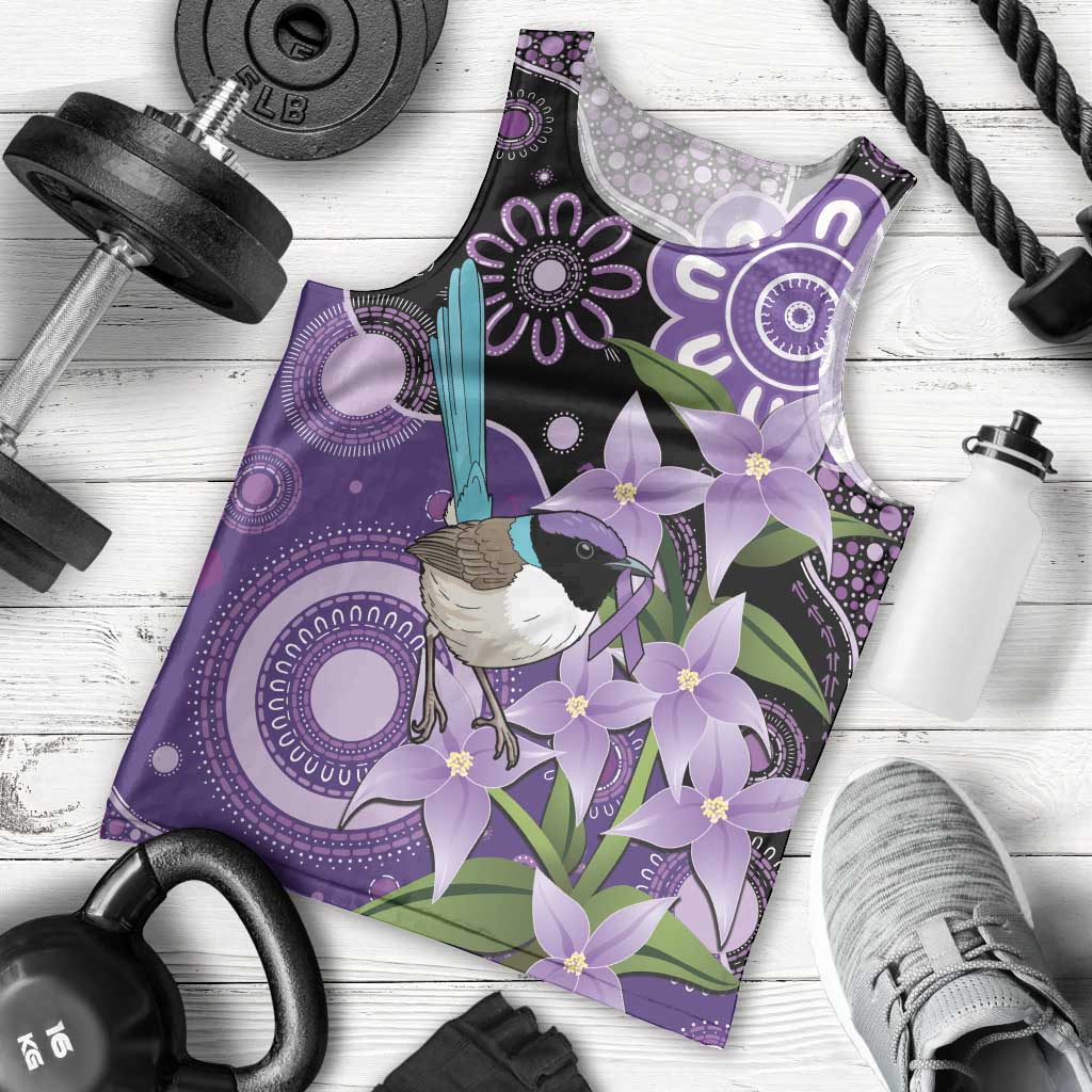 Australia Epilepsy Awareness Men Tank Top Purple-crowned Fairywren Boronia Aboriginal - Aussie Hoodie