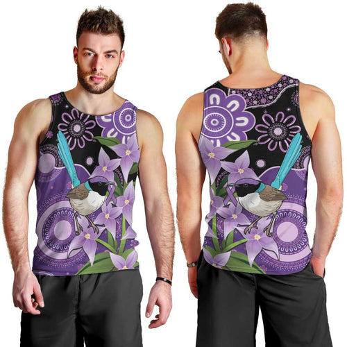 Australia Epilepsy Awareness Men Tank Top Purple-crowned Fairywren Boronia Aboriginal - Aussie Hoodie