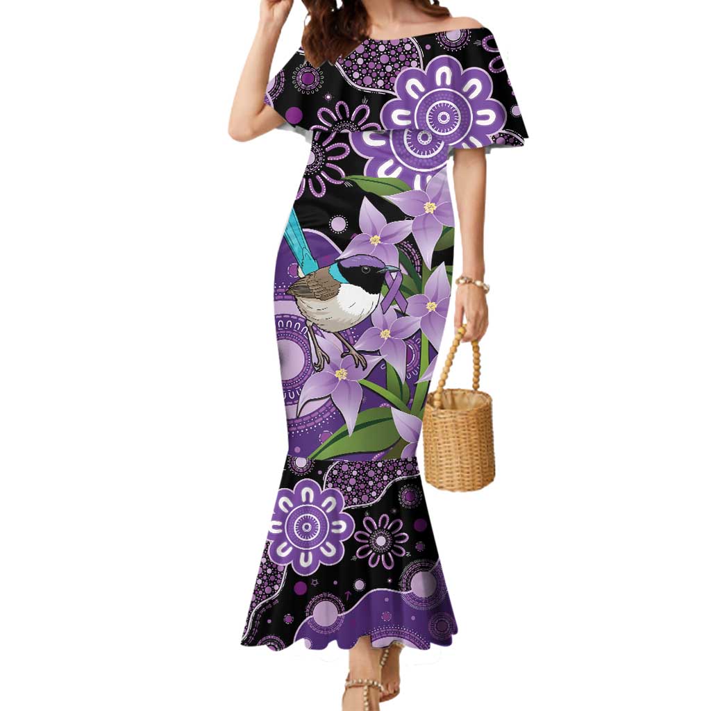 Australia Epilepsy Awareness Mermaid Dress Purple-crowned Fairywren Boronia Aboriginal - Aussie Hoodie