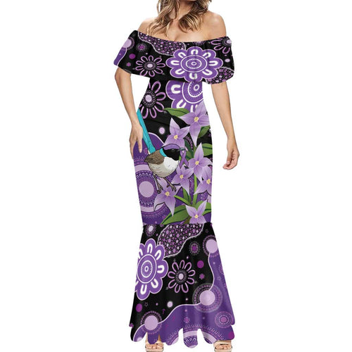 Australia Epilepsy Awareness Mermaid Dress Purple-crowned Fairywren Boronia Aboriginal - Aussie Hoodie