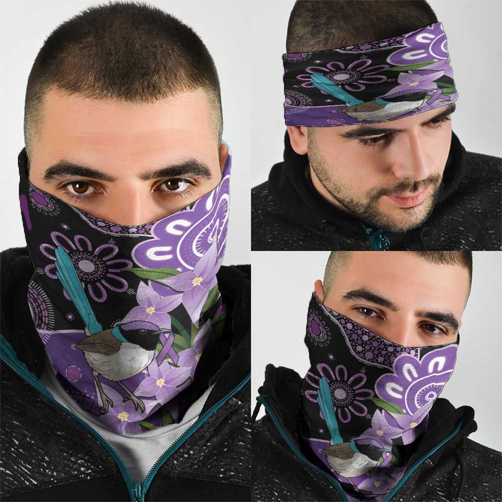 Australia Epilepsy Awareness Neck Gaiter Purple-crowned Fairywren Boronia Aboriginal - Aussie Hoodie