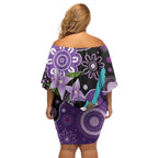 Australia Epilepsy Awareness Off Shoulder Short Dress Purple-crowned Fairywren Boronia Aboriginal - Aussie Hoodie
