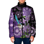 Australia Epilepsy Awareness Padded Jacket Purple-crowned Fairywren Boronia Aboriginal - Aussie Hoodie