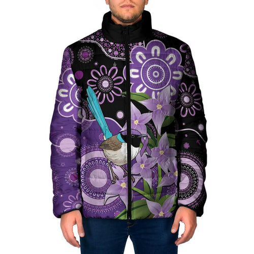Australia Epilepsy Awareness Padded Jacket Purple-crowned Fairywren Boronia Aboriginal - Aussie Hoodie