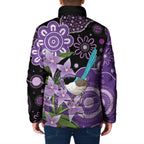 Australia Epilepsy Awareness Padded Jacket Purple-crowned Fairywren Boronia Aboriginal - Aussie Hoodie