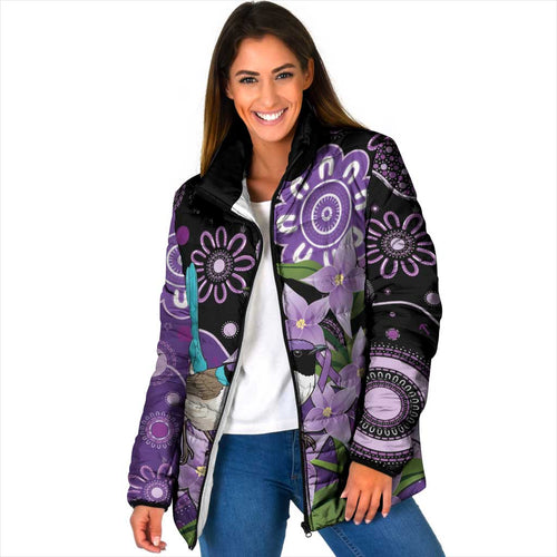 Australia Epilepsy Awareness Padded Jacket Purple-crowned Fairywren Boronia Aboriginal - Aussie Hoodie