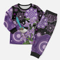 Australia Epilepsy Awareness Christmas Pajama Set Purple-crowned Fairywren Boronia Aboriginal - Aussie Hoodie