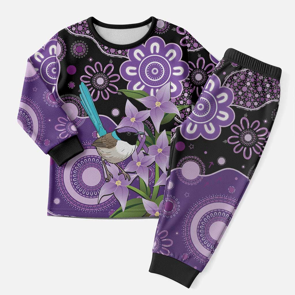 Australia Epilepsy Awareness Christmas Pajama Set Purple-crowned Fairywren Boronia Aboriginal - Aussie Hoodie