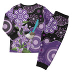 Australia Epilepsy Awareness Christmas Pajama Set Purple-crowned Fairywren Boronia Aboriginal - Aussie Hoodie