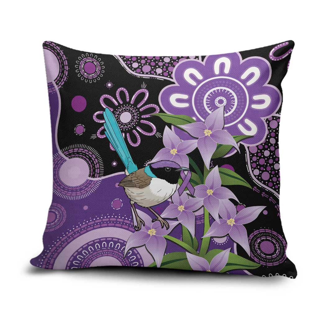 Australia Epilepsy Awareness Pillow Cover Purple-crowned Fairywren Boronia Aboriginal - Aussie Hoodie
