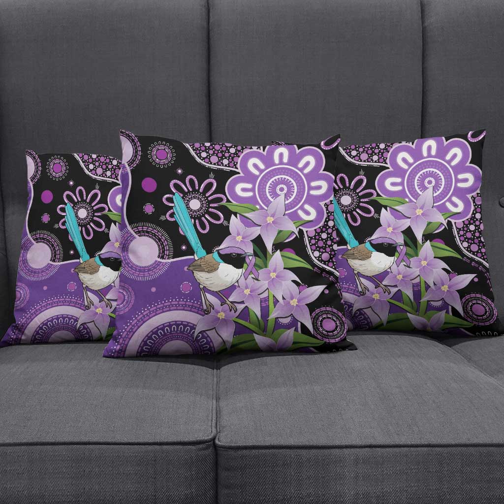 Australia Epilepsy Awareness Pillow Cover Purple-crowned Fairywren Boronia Aboriginal - Aussie Hoodie