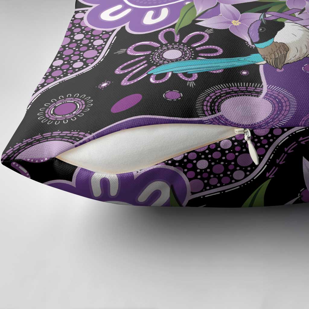 Australia Epilepsy Awareness Pillow Cover Purple-crowned Fairywren Boronia Aboriginal - Aussie Hoodie