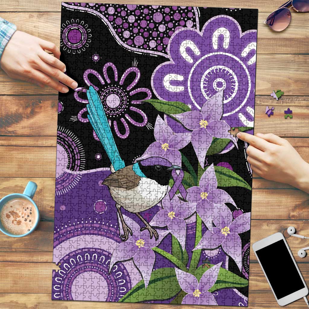 Australia Epilepsy Awareness Puzzle Purple-crowned Fairywren Boronia Aboriginal - Aussie Hoodie