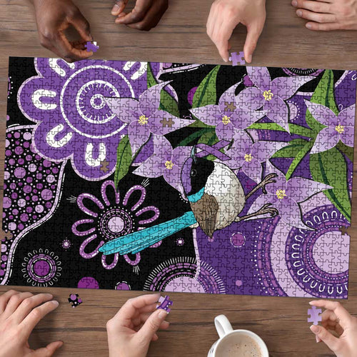 Australia Epilepsy Awareness Puzzle Purple-crowned Fairywren Boronia Aboriginal - Aussie Hoodie