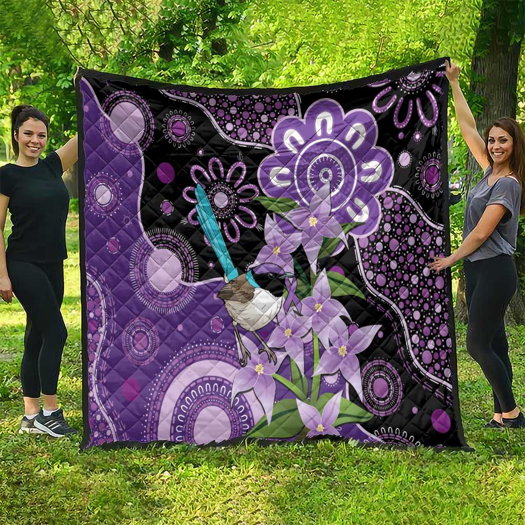 Australia Epilepsy Awareness Quilt Purple-crowned Fairywren Boronia Aboriginal - Aussie Hoodie