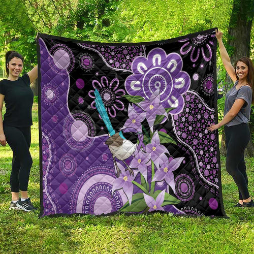 Australia Epilepsy Awareness Quilt Purple-crowned Fairywren Boronia Aboriginal - Aussie Hoodie